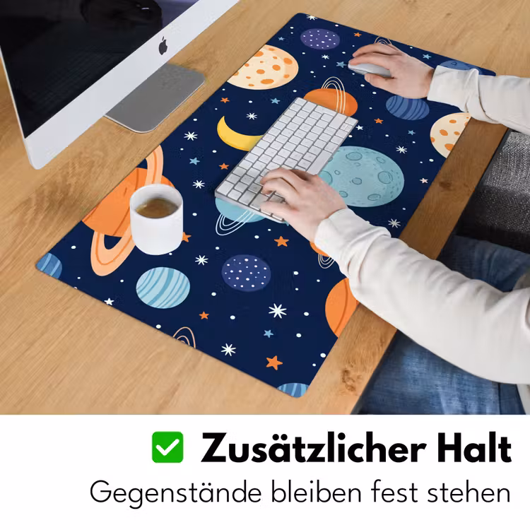 Ruimte - Planeten - Kleurrijk Muismat XXL klein -ysfeer3_duits