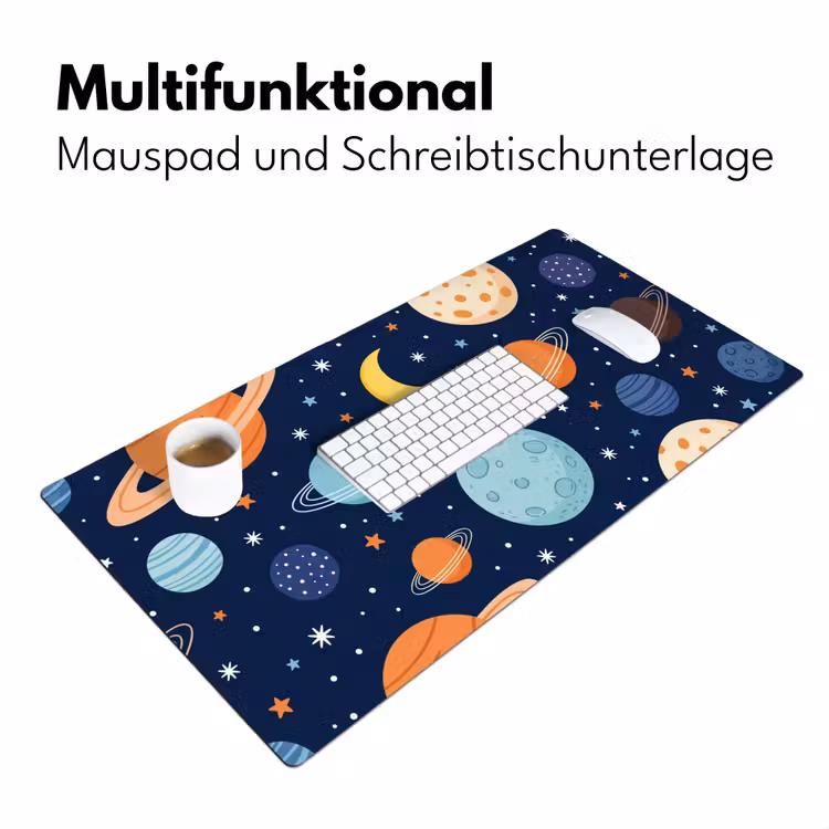Ruimte - Planeten - Kleurrijk Muismat XXL klein -ysfeer4_duits