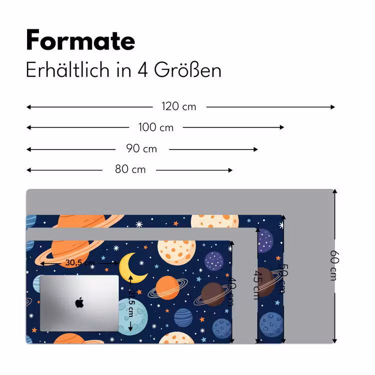 Ruimte - Planeten - Kleurrijk Muismat XXL klein -ysfeer5_duits