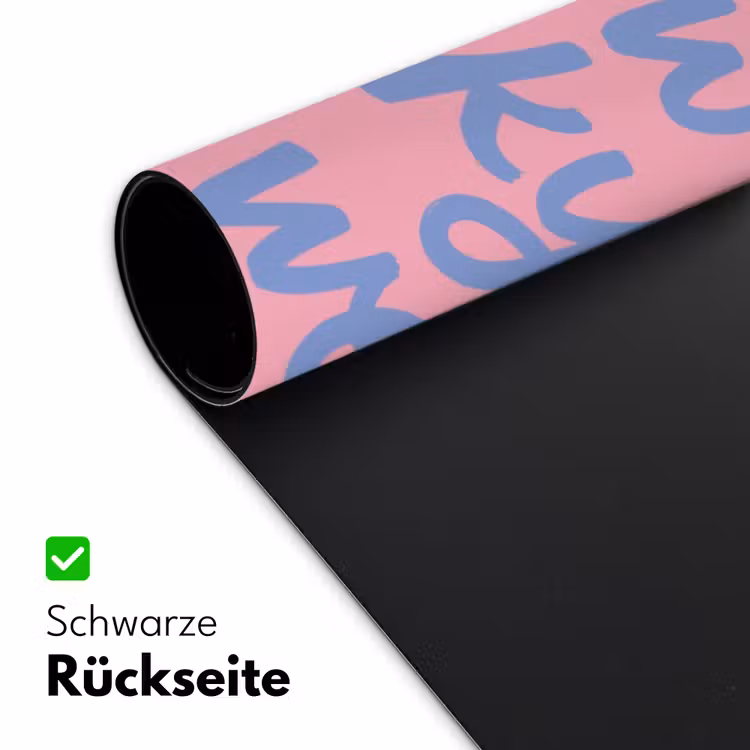 How lucky are we - Klavervier - Roze - Blauw Muismat XXL klein -ysfeer2_duits
