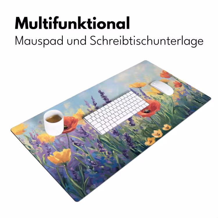 Weide - Bloemen - Kleurrijk Muismat XXL klein -ysfeer4_duits