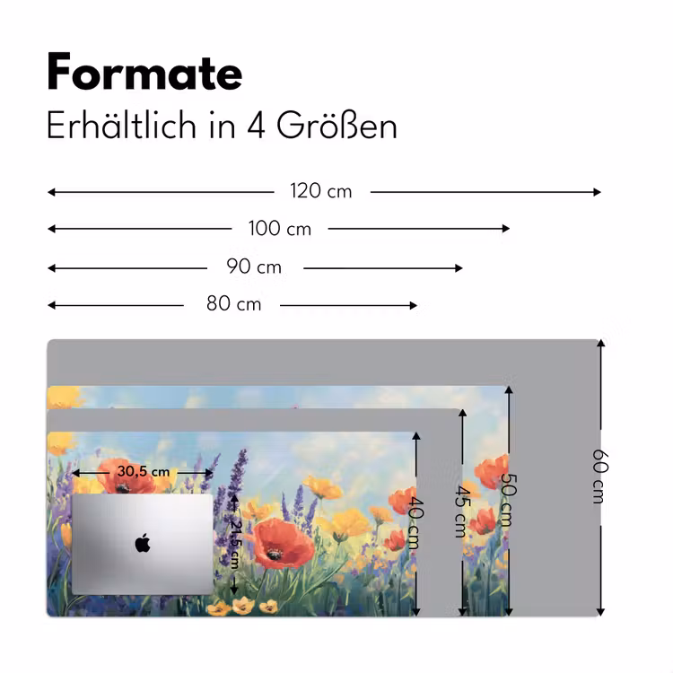 Weide - Bloemen - Kleurrijk Muismat XXL klein -ysfeer5_duits