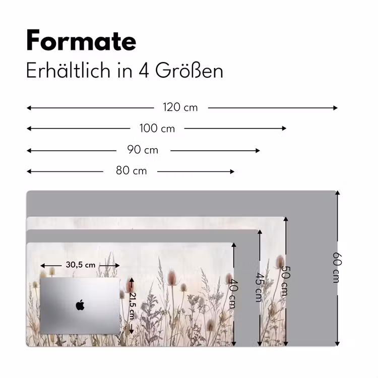 Weidebloemen - Design - Sepia Muismat XXL klein -ysfeer5_duits