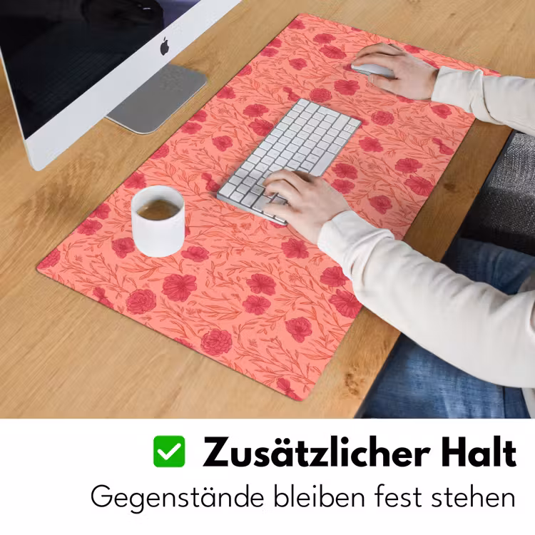 Weidebloemen - Romantisch - Roze Muismat XXL klein 681 -ysfeer3_duits