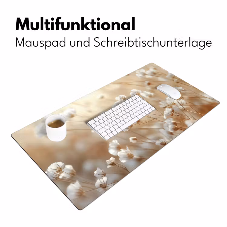 Wilde - Bloemen - Wit Muismat XXL klein -ysfeer4_duits