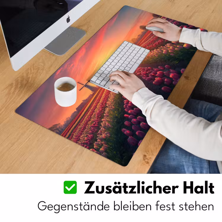 Windmolen - Zonsondergang - Landschap Muismat XXL klein -ysfeer3_duits