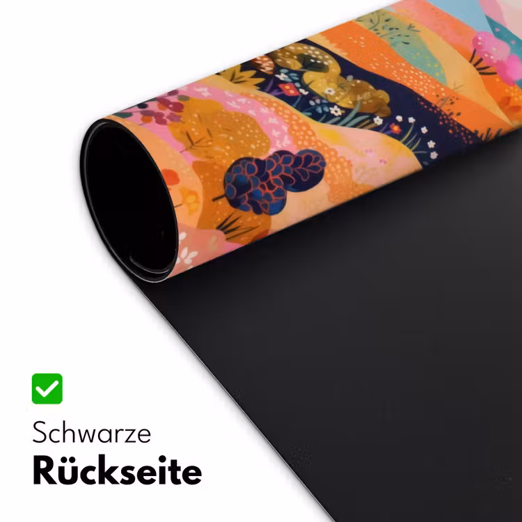 Golvende heuvels - Abstracte planten - Dromerig Muismat XXL klein -ysfeer2_duits