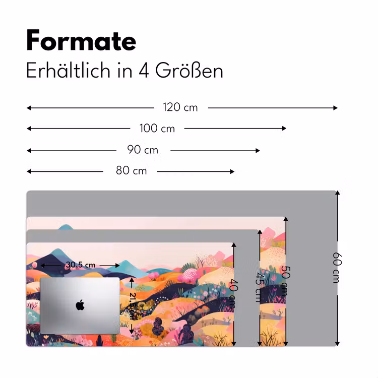 Golvende heuvels - Abstracte planten - Dromerig Muismat XXL klein -ysfeer5_duits