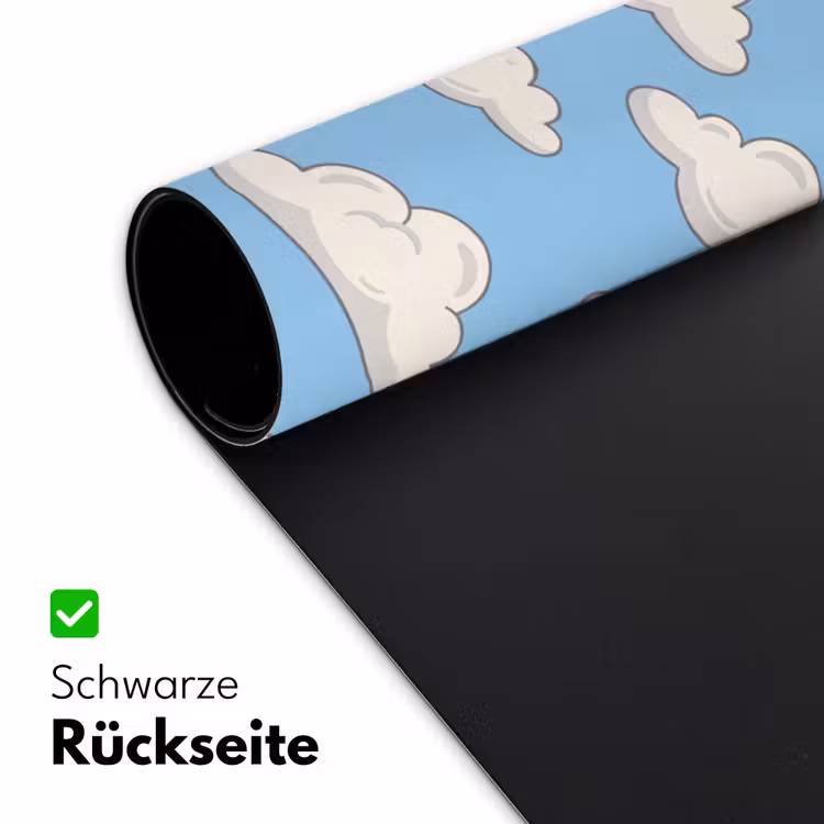Wolk - Cartoon - Lucht - Blauw - Wit Muismat XXL klein -ysfeer2_duits