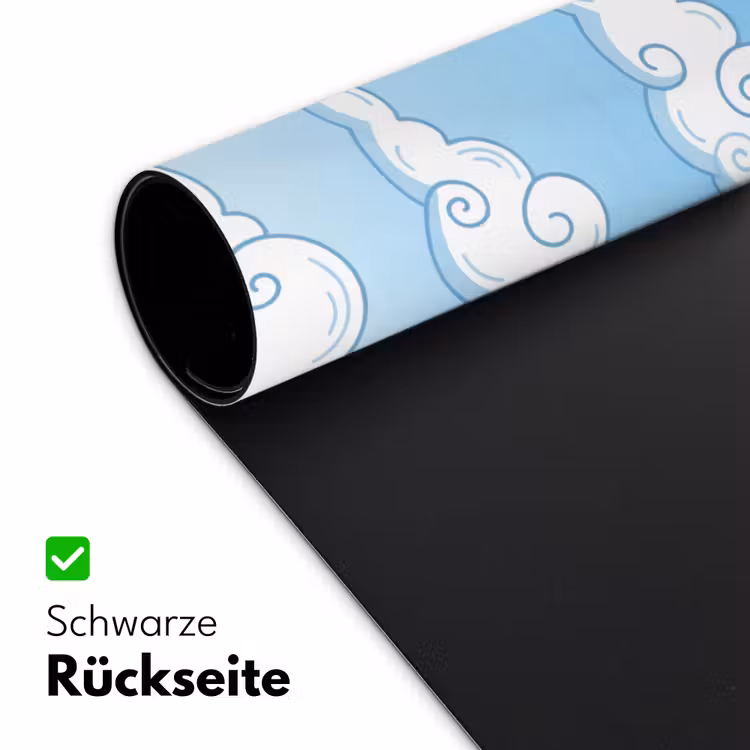 Wolk - Lucht - Cartoon - Blauw - Wit Muismat XXL klein -ysfeer2_duits