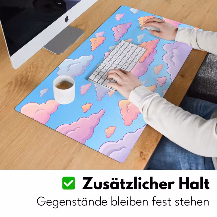 Wolk - Lucht - Natuur - Illustratie - Pastel Muismat XXL klein -ysfeer3_duits