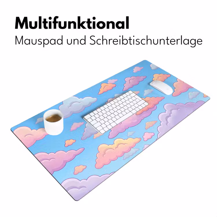 Wolk - Lucht - Natuur - Illustratie - Pastel Muismat XXL klein -ysfeer4_duits