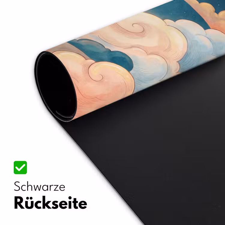 Wolk - Lucht - Natuur - Illustratief - Oranje Muismat XXL klein -ysfeer2_duits