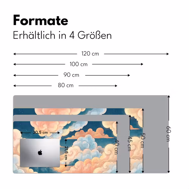 Wolk - Lucht - Natuur - Illustratief - Oranje Muismat XXL klein -ysfeer5_duits
