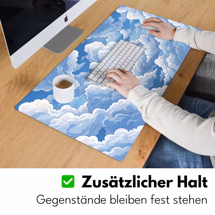 Wolken - Hemel - Abstract - Wit Muismat XXL klein -ysfeer3_duits