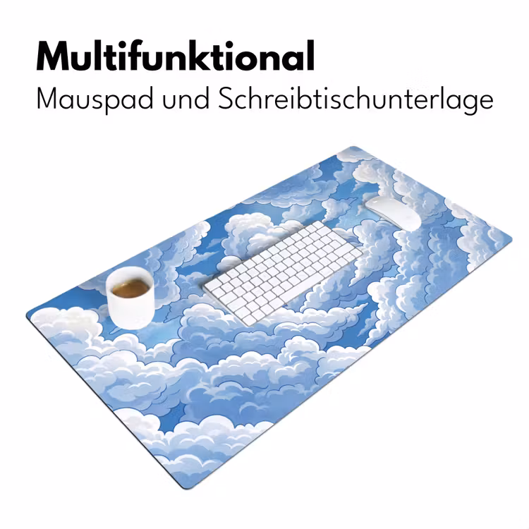 Wolken - Hemel - Abstract - Wit Muismat XXL klein -ysfeer4_duits