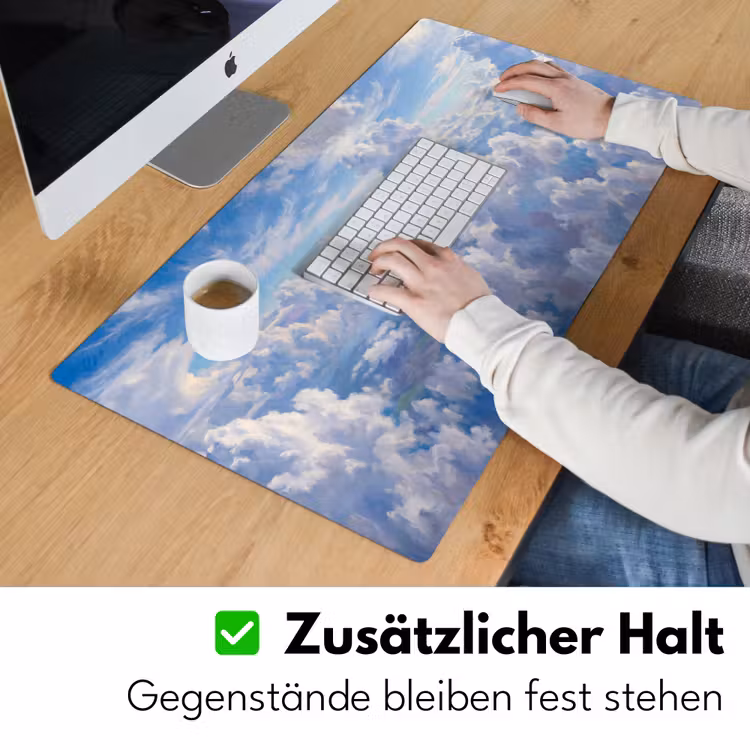 Wolken - Lucht - Natuur - Abstract - Blauw Muismat XXL klein -ysfeer3_duits