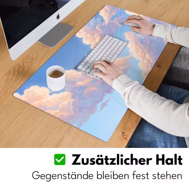 Wolken - Lucht - Natuur - Blauw Muismat XXL klein -ysfeer3_duits