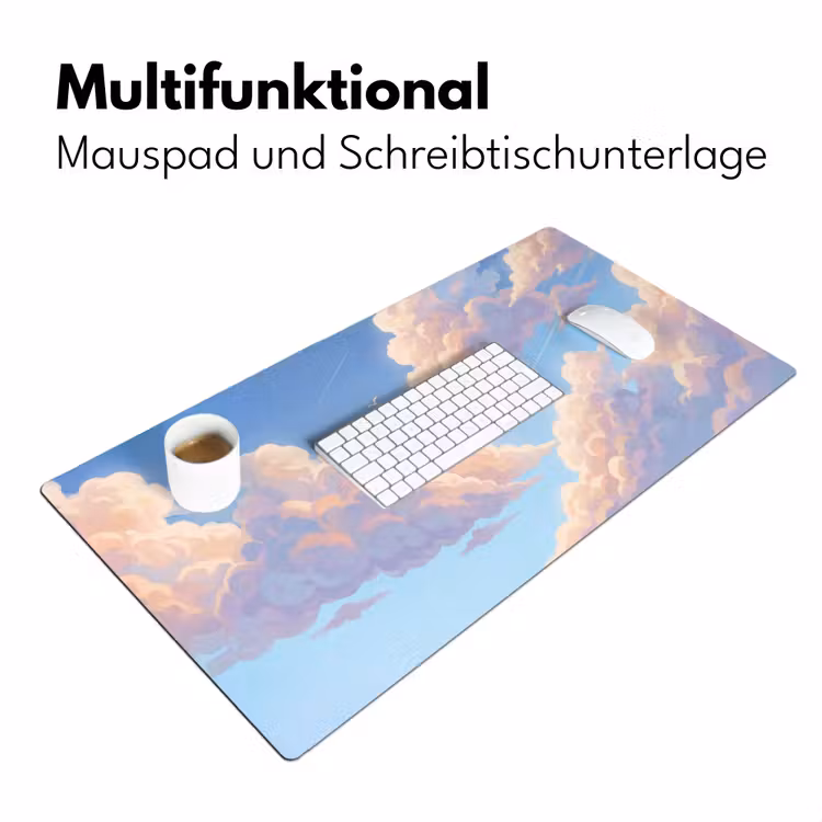 Wolken - Lucht - Natuur - Blauw Muismat XXL klein -ysfeer4_duits