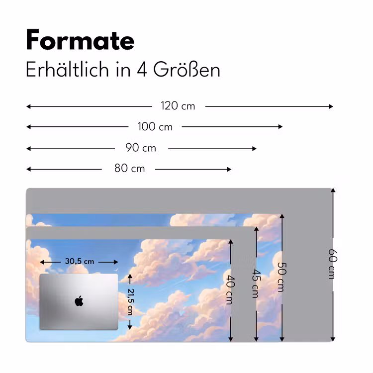 Wolken - Lucht - Natuur - Blauw Muismat XXL klein -ysfeer5_duits