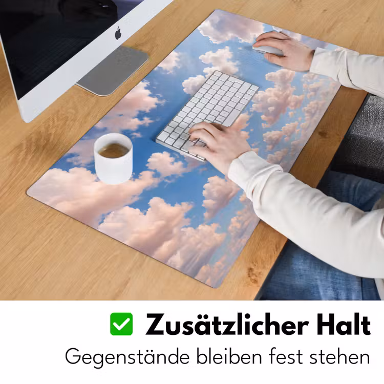 Wolken - Hemel - Natuur - Licht - Blauw Muismat XXL klein -ysfeer3_duits
