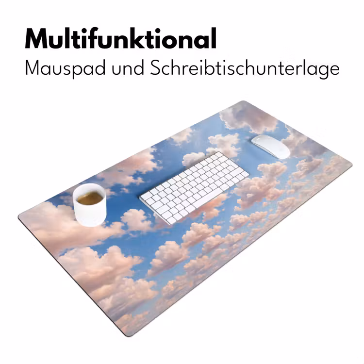 Wolken - Hemel - Natuur - Licht - Blauw Muismat XXL klein -ysfeer4_duits