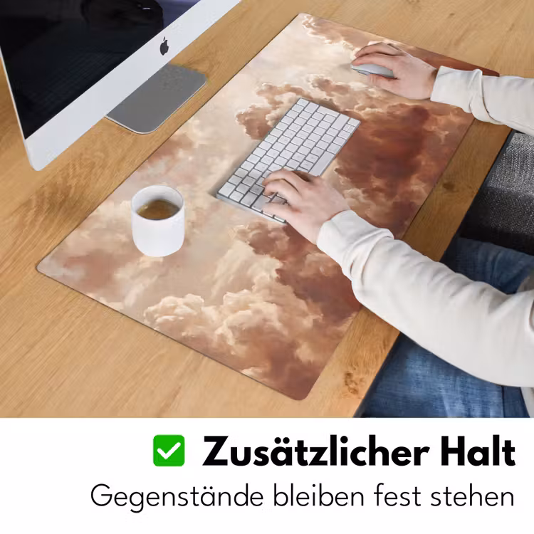 Wolken - Lucht - Natuur - Modern - Bruin Muismat XXL klein -ysfeer3_duits
