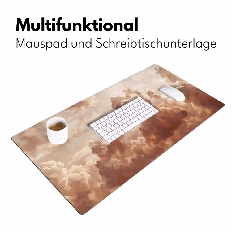 Wolken - Lucht - Natuur - Modern - Bruin Muismat XXL klein -ysfeer4_duits