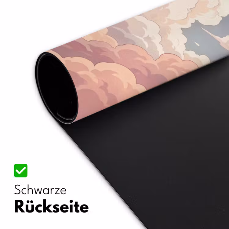 Wolken - Lucht - Natuur - Pastel - Roze Muismat XXL klein -ysfeer2_duits