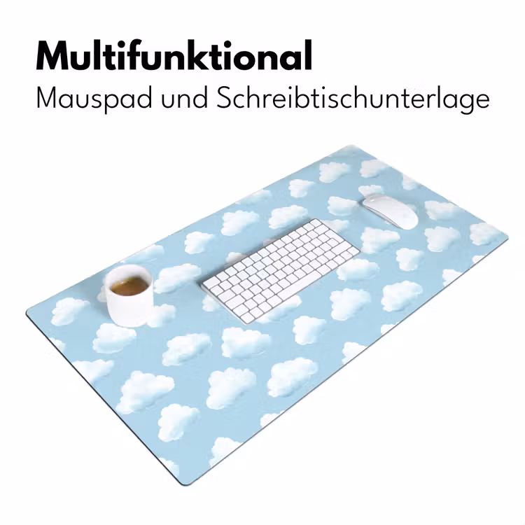Wolken - Illustratie - Blauw Muismat XXL klein 681 -ysfeer4_duits