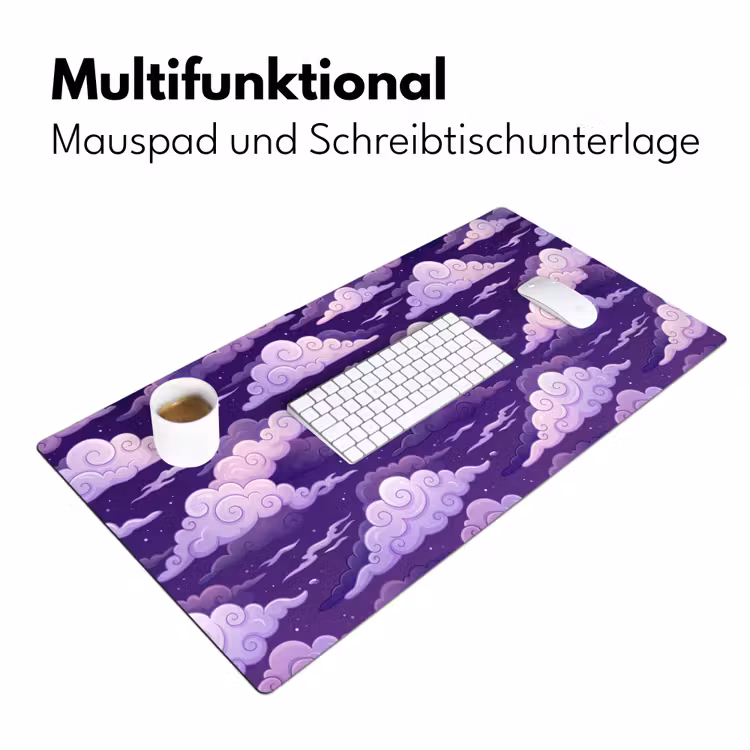 Wolken - Nacht - Natuur - Abstract - Paars Muismat XXL klein -ysfeer4_duits