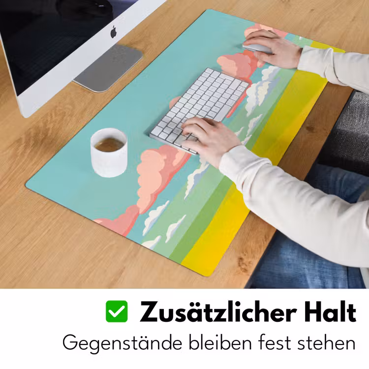 Wolken - Roze - Natuur - Modern - Pastel Muismat XXL klein -ysfeer3_duits