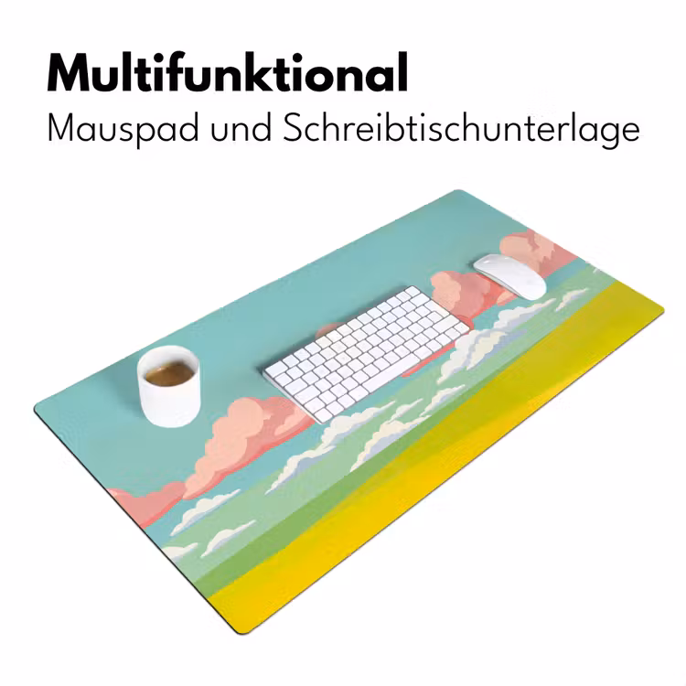 Wolken - Roze - Natuur - Modern - Pastel Muismat XXL klein -ysfeer4_duits