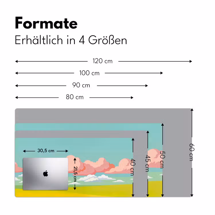 Wolken - Roze - Natuur - Modern - Pastel Muismat XXL klein -ysfeer5_duits