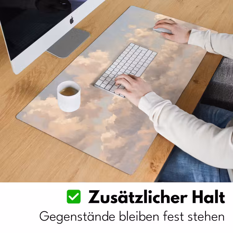 Wolken - Zacht - Natuur - Klassiek - Beige Muismat XXL klein -ysfeer3_duits