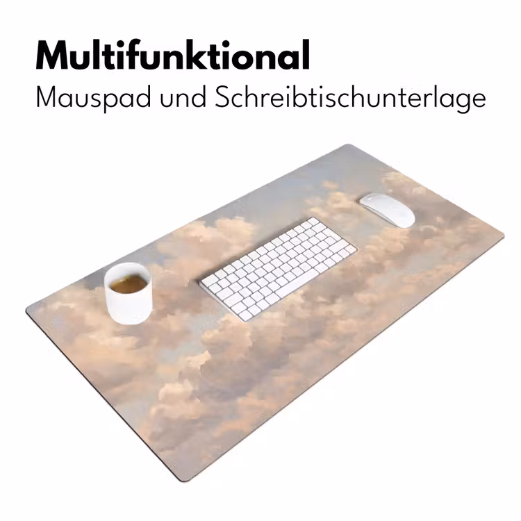 Wolken - Zacht - Natuur - Klassiek - Beige Muismat XXL klein -ysfeer4_duits
