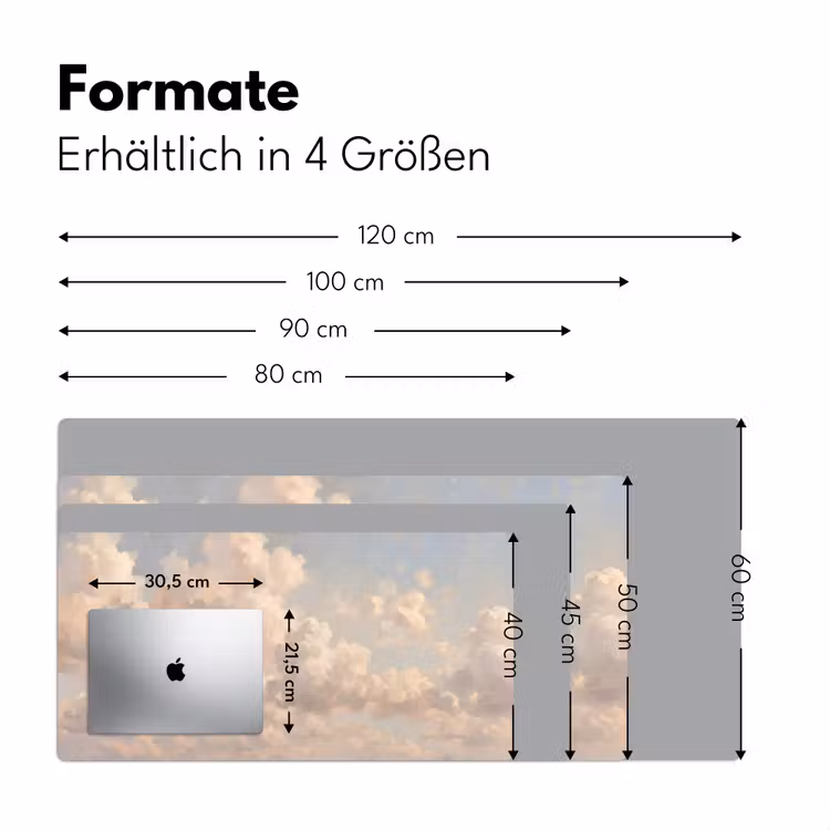 Wolken - Zacht - Natuur - Klassiek - Beige Muismat XXL klein -ysfeer5_duits