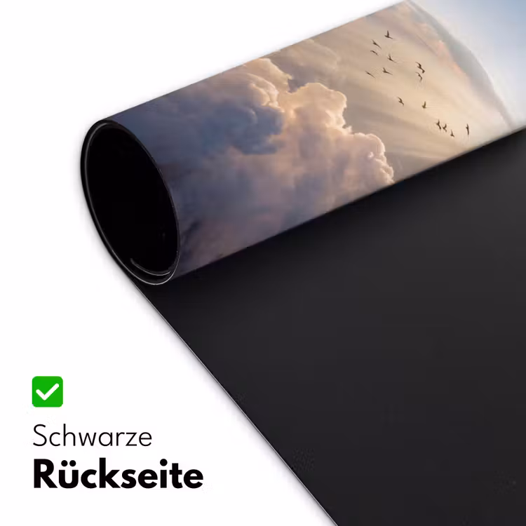 Wolken - Zonnestralen - Natuur - Wit Muismat XXL klein -ysfeer2_duits