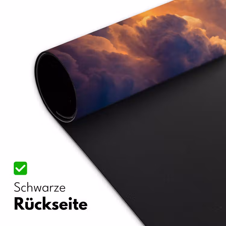 Wolken - Zonsondergang - Natuur - Oranje - Blauw Muismat XXL klein -ysfeer2_duits