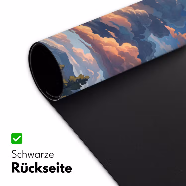 Wolken - Daghemel - Natuur - Illustratie - Oranje Muismat XXL klein -ysfeer2_duits