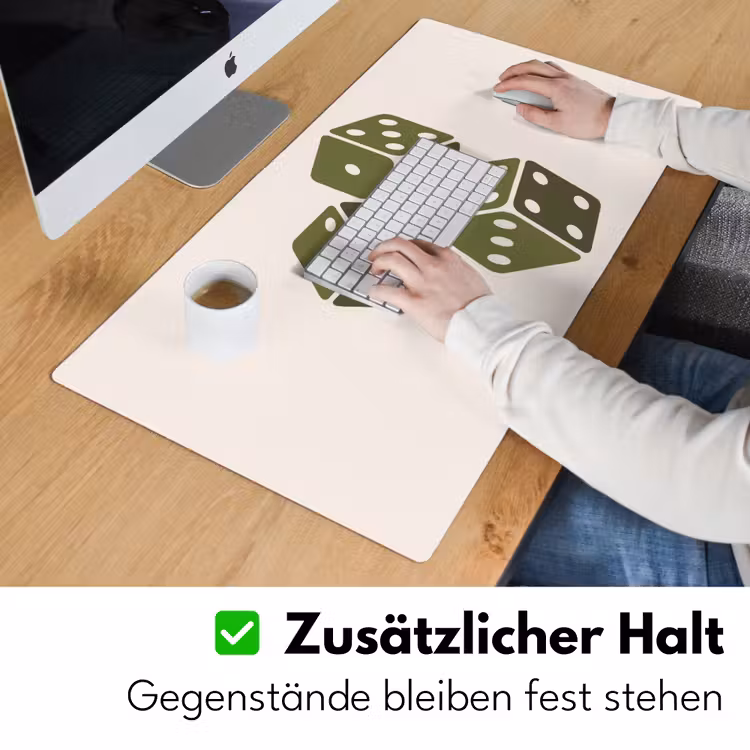 Schreibtischunterlage - Würfel – Spiel – Grün – Abstrakt - Dobbelsteen - Spel - Groen - Abstract Muismat XXL klein
