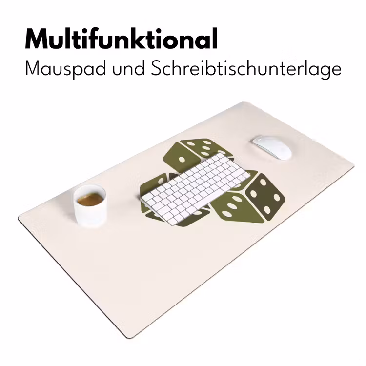 Schreibtischunterlage - Würfel – Spiel – Grün – Abstrakt - Dobbelsteen - Spel - Groen - Abstract Muismat XXL klein
