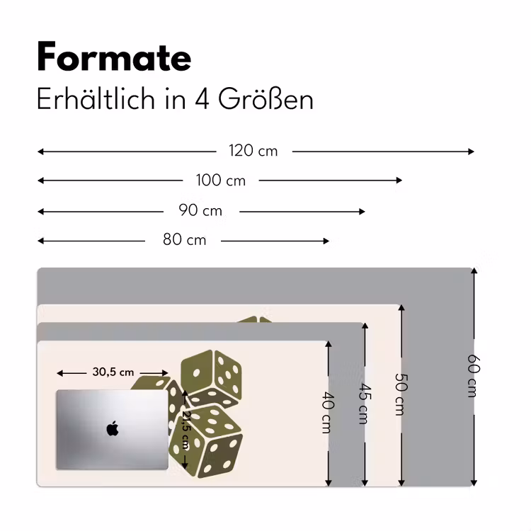 Schreibtischunterlage - Würfel – Spiel – Grün – Abstrakt - Dobbelsteen - Spel - Groen - Abstract Muismat XXL klein