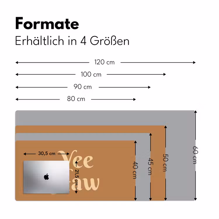 Yee haw - Bruin - Minimalistisch Muismat XXL klein -ysfeer5_duits