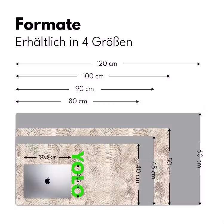 YOLO - Groen - Neon - Slangenprnt Muismat XXL klein -ysfeer5_duits