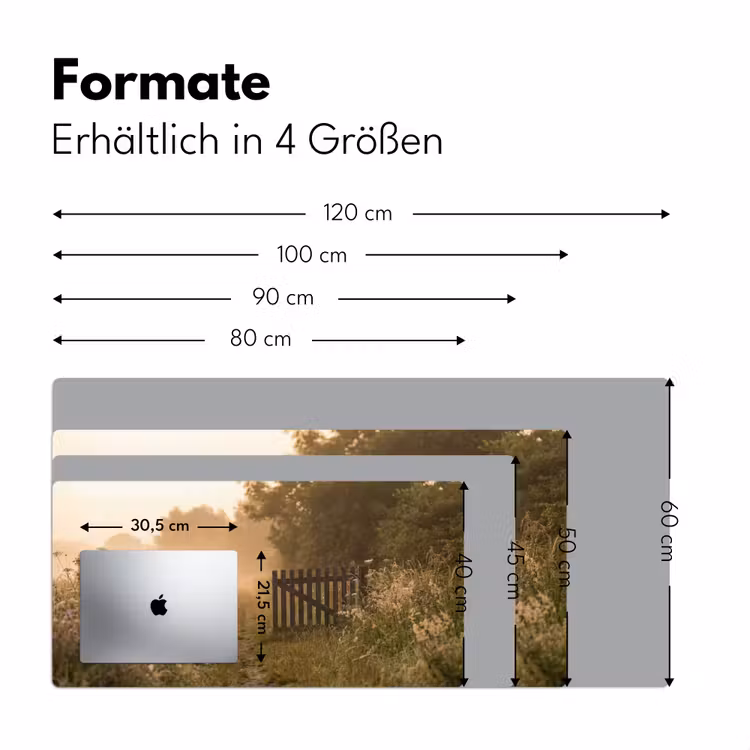Hek - Natuur - Mist - Veld Muismat XXL klein -ysfeer5_duits