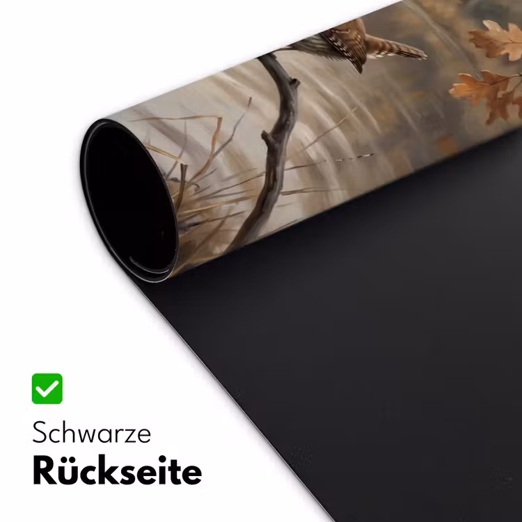 Winterkoninkje - Tak - Rivier - Natuur - Sfeervol Muismat XXL klein -ysfeer2_duits