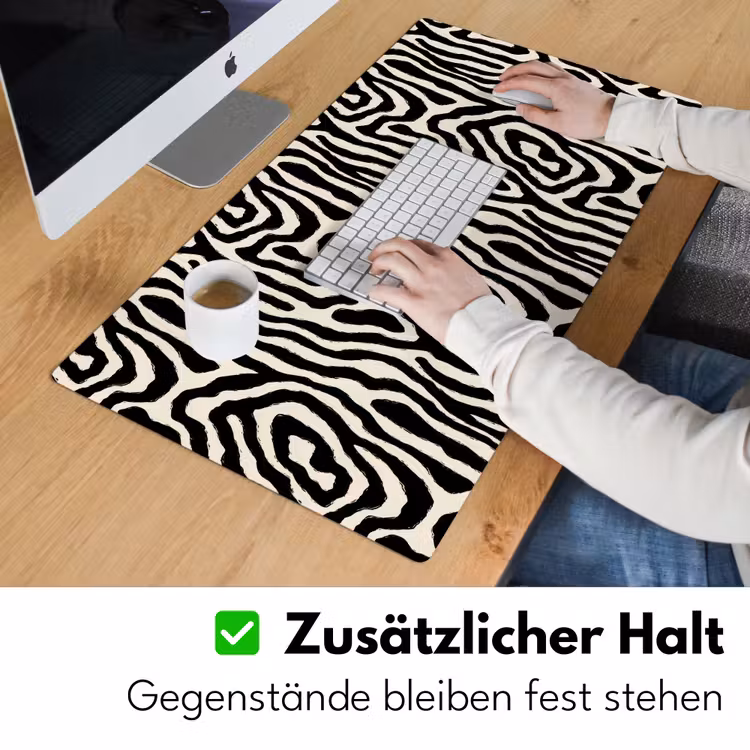 Zebra - Abstract - Zwart Muismat XXL klein 681 -ysfeer3_duits