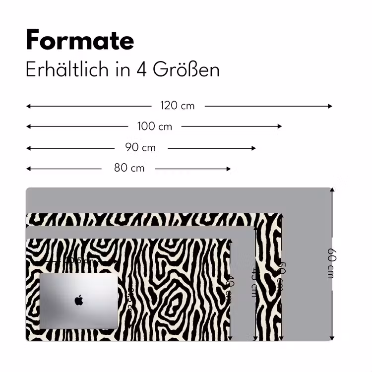 Zebra - Abstract - Zwart Muismat XXL klein 681 -ysfeer5_duits