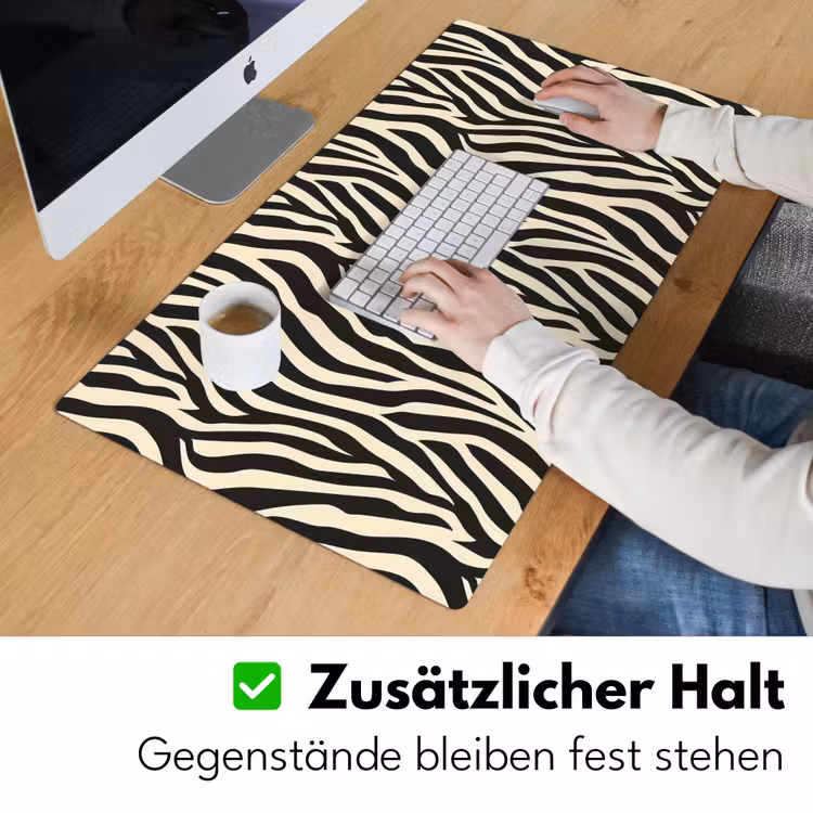 Zebra - Print - Klassiek - Zwart Muismat XXL klein 681 -ysfeer3_duits